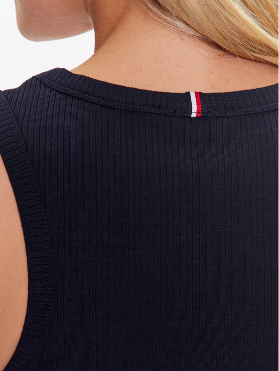 Tommy Hilfiger Tommy Hilfiger Top WW0WW38635 Granatowy Slim Fit