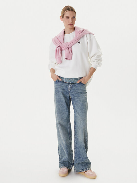 RVCA RVCA Felpa Spanky Loteria 23B463501 Bianco Oversize