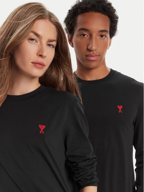 AMI Paris AMI Paris Longsleeve BFUTS235.724 Negru Regular Fit