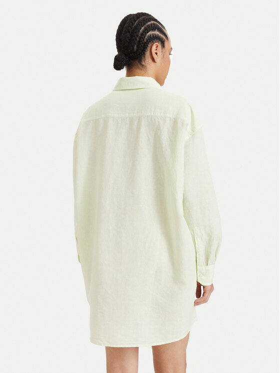 Tommy Jeans Tommy Jeans Marškinių tipo suknelė DW0DW22344 Šviesiai žalia Relaxed Fit