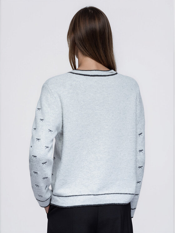 Ombre Ombre Kardigan OW-SW-E0032 Szary Regular Fit