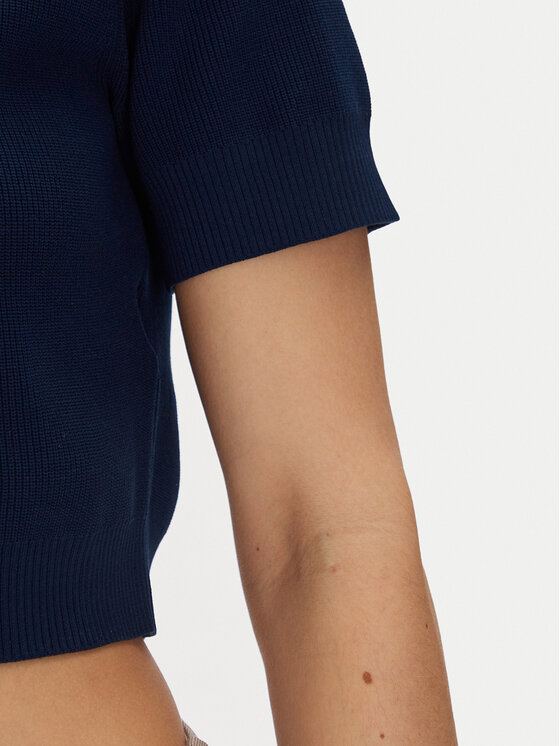 adidas adidas Krekls ar augstu apkakli JC7680 Tumši zils Slim Fit