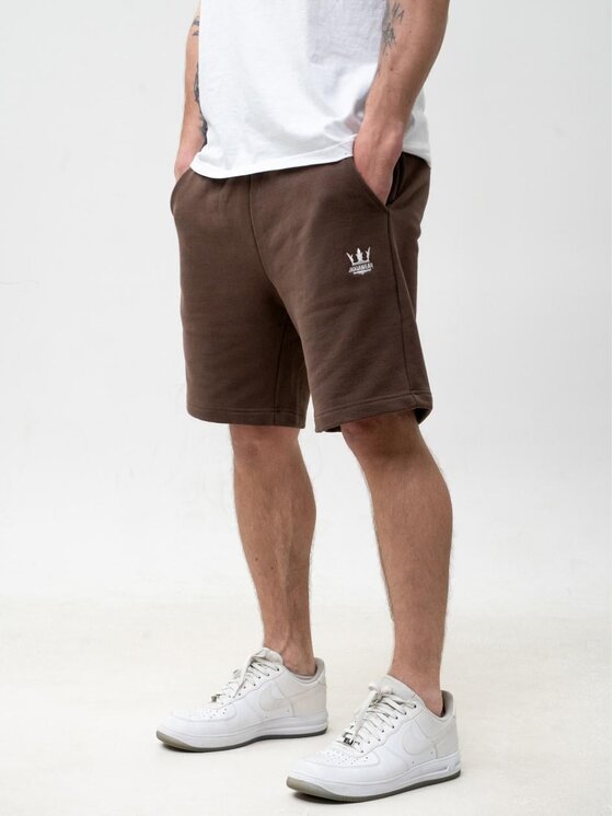 Jigga Wear Jigga Wear Szorty materiałowe Krótkie spodenki dresowe na lato 131842 Brązowy Regular Fit