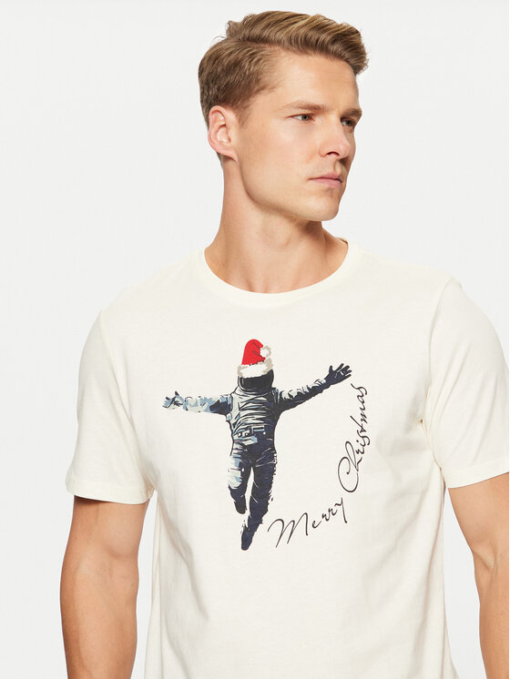 Blend Blend T-krekls 20717591 Écru Regular Fit