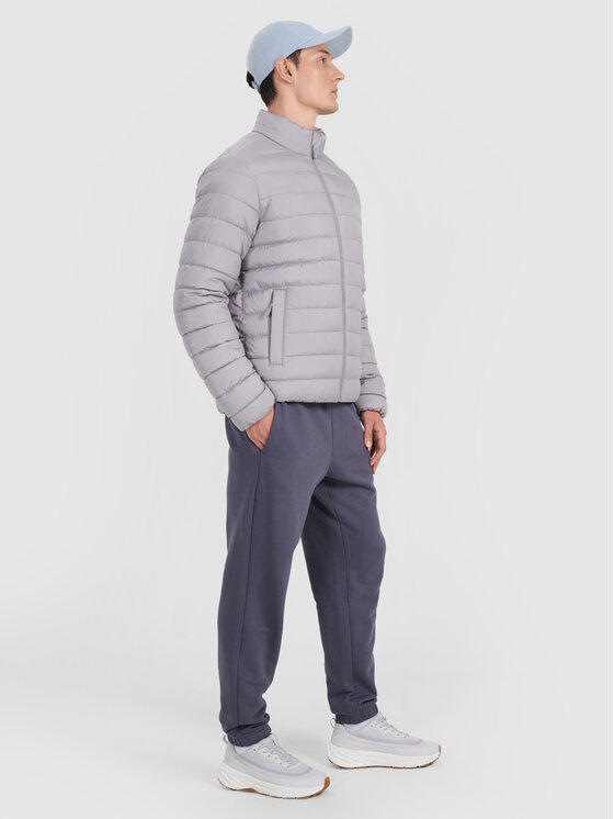 4F 4F Kurtka puchowa MIDSHOP TEXTILE Szary Regular Fit