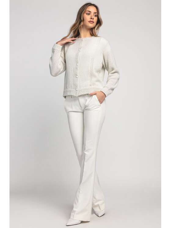 Fobya Fobya Kardigan F1978 Écru Basic Fit
