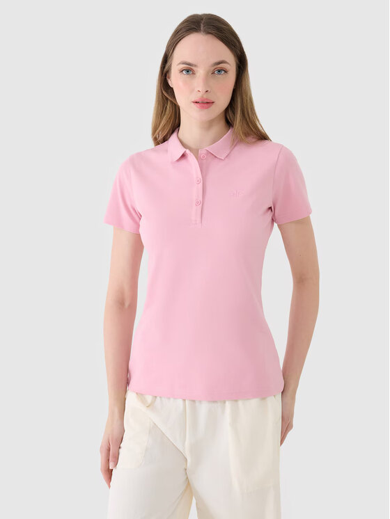 4F 4F Polo 4FWMM00TPTSF365-56S Rosa Slim Fit