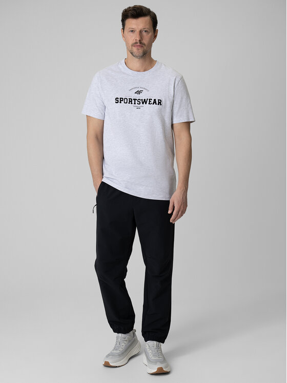 4F 4F T-Shirt SPORTS CLUB Szary jasny Regular Fit