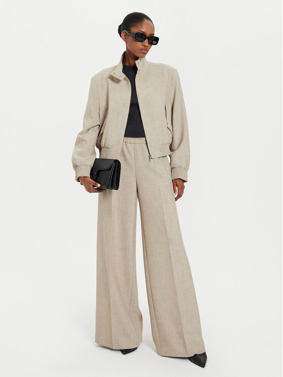 BOSS Boss Riidest püksid Tamaya 50518871 Beež Oversize