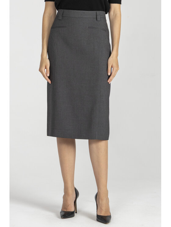 Deni Cler Milano Deni Cler Milano Spódnica ołówkowa T-DC-7063-E5-40-80-1 Szary Regular Fit