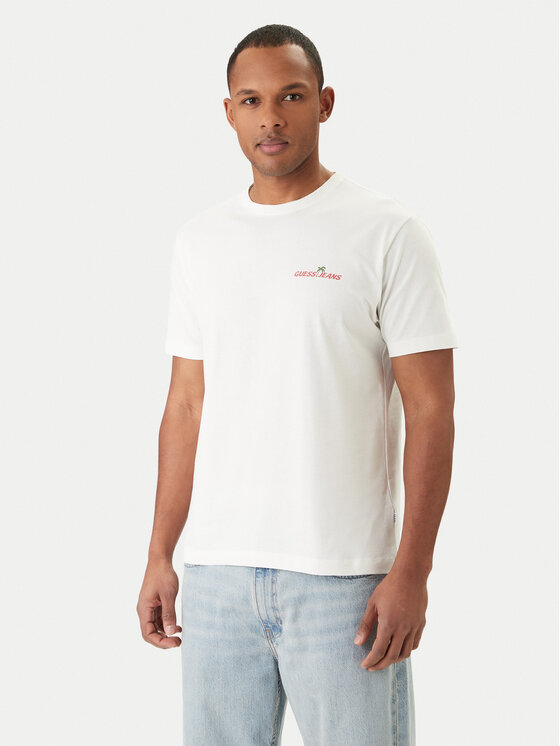 Guess Jeans Guess Jeans Tričko M6GIC0 K8HM0 Biela Regular Fit