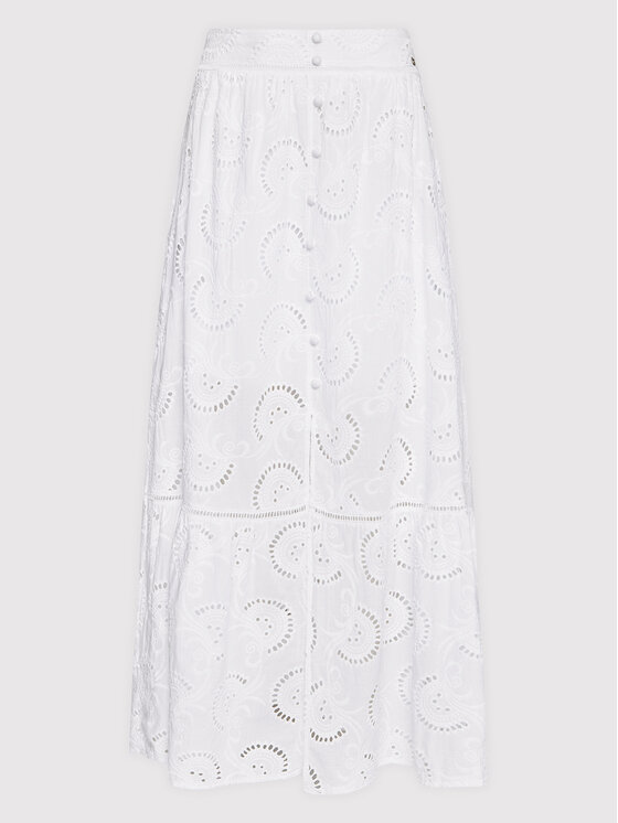 Guess Guess Maxi szoknya W2GD4 4WEJV Fehér Flare Fit