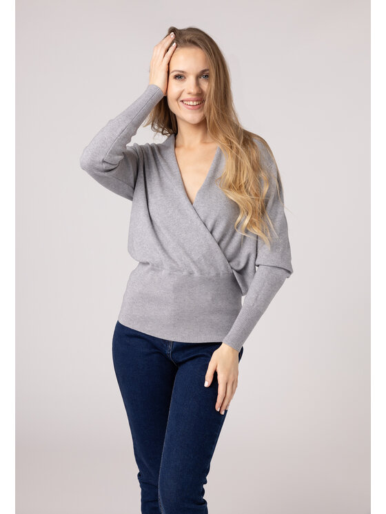 QUIOSQUE Sveter QUIOSQUE 6VS006231 Sivá Regular Fit
