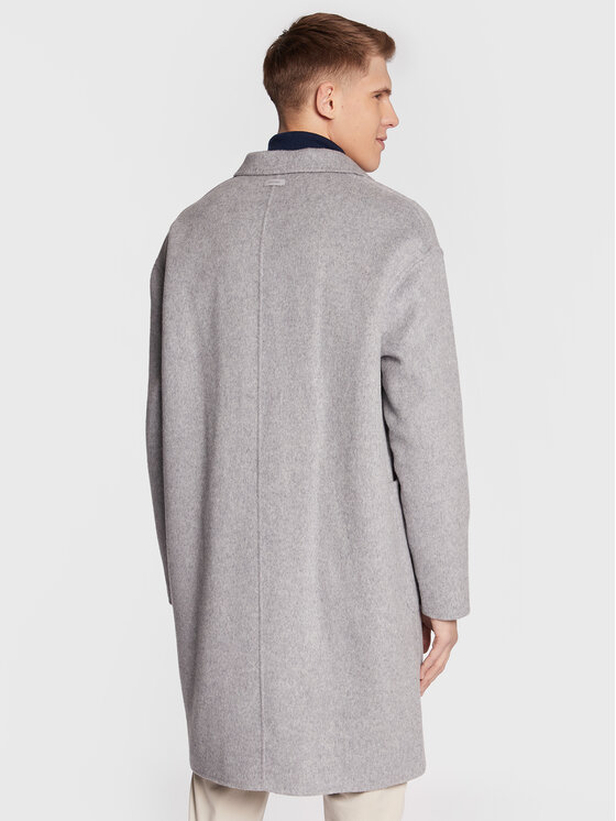 Calvin Klein Calvin Klein Płaszcz wełniany K10K109549 Szary Regular Fit