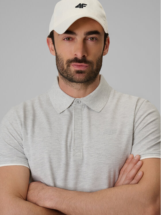 4F 4F Polo COMMERCIAL Szary jasny Regular Fit