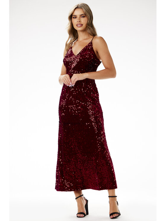 Awama Awama Abito da sera A697 Bordeaux Basic Fit