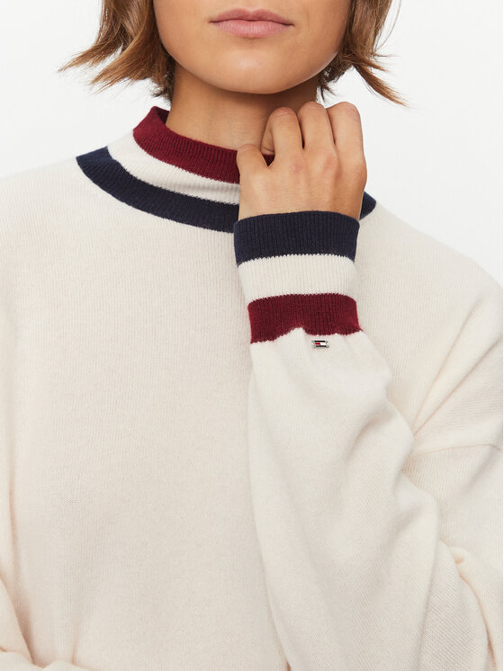 Tommy Hilfiger Tommy Hilfiger Rollkragenpullover WW0WW39536 Écru Regular Fit