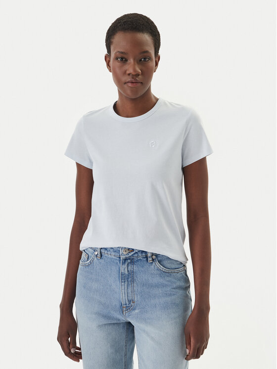 BOSS Tricou Eventsa10 50557843 Albastru celest Slim Fit