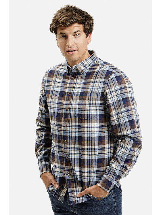 Cross Jeans Cross Jeans Koszula 35616-025 Brązowy Regular Fit