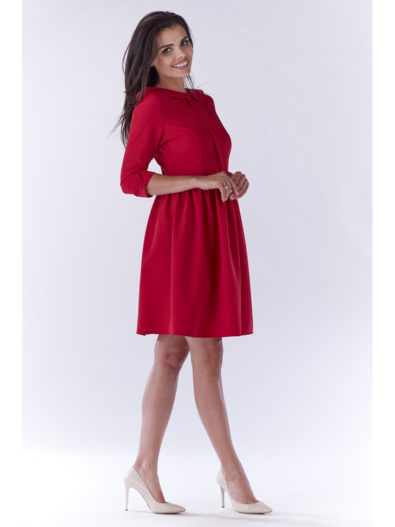 Awama Awama Sukienka codzienna A183 Czerwony Basic Fit