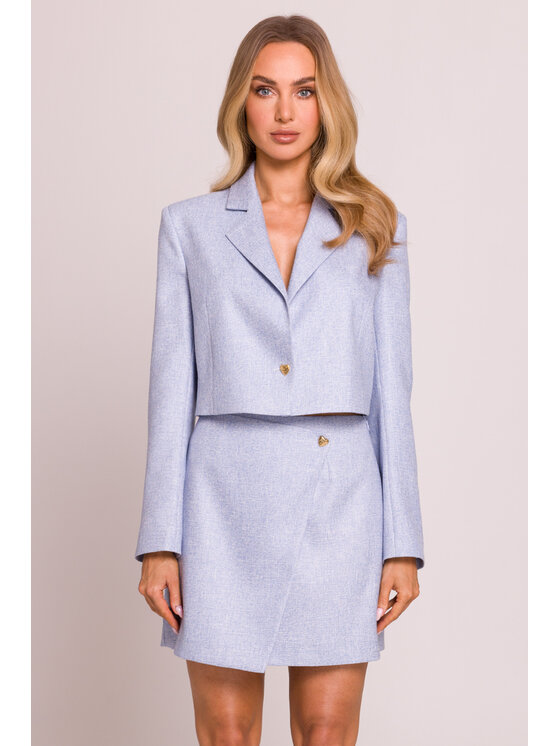 Made of Emotion Made of Emotion Giacca da abito M853 Celeste Cropp Fit