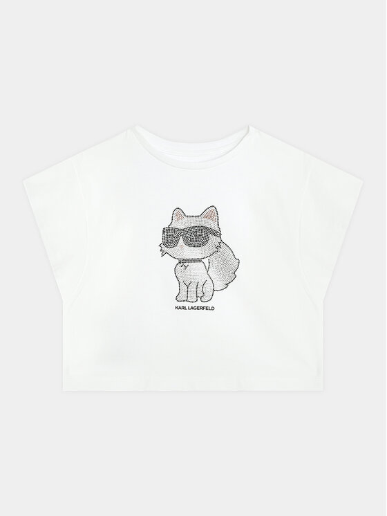 Karl Lagerfeld Kids Bluză Z30113 S Alb Regular Fit