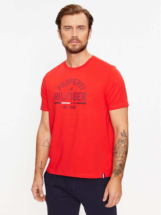 Tommy Hilfiger T-krekls Graphic MW0MW32641 Sarkans Regular Fit