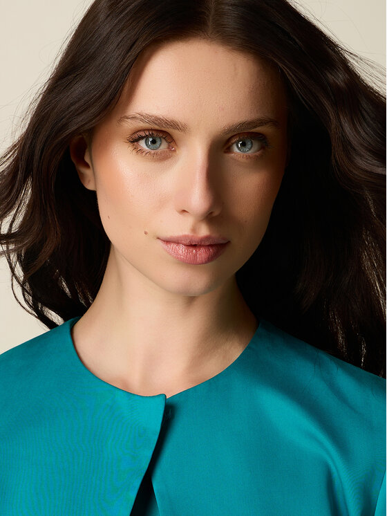 Oltre Oltre Giacca di transizione R087R102528N025 Turchese Cropp Fit