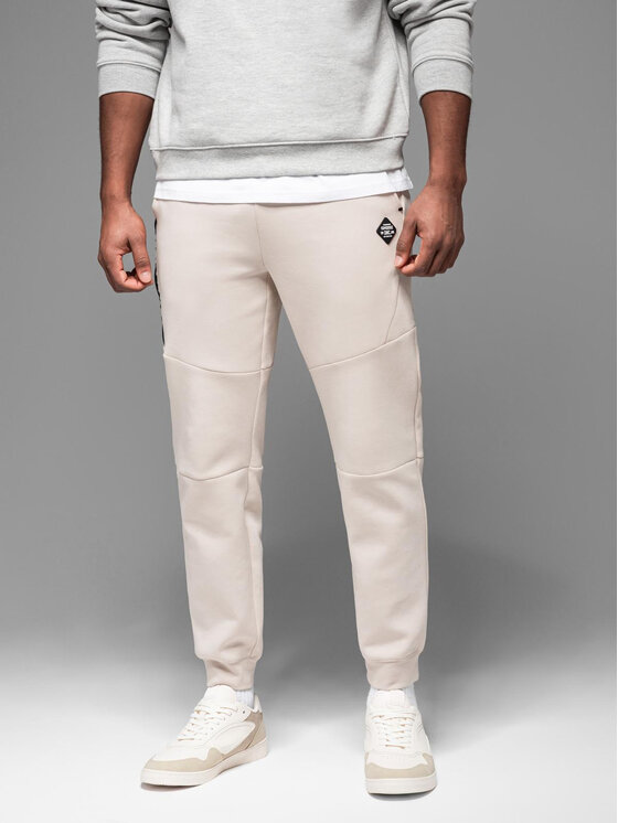 Ombre Ombre Teplákové kalhoty OM-PASK-0226 Béžová Regular Fit