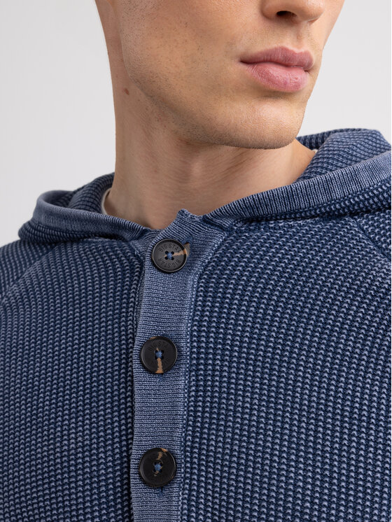 BIG STAR BIG STAR Sweter CARLSON Granatowy Basic Fit