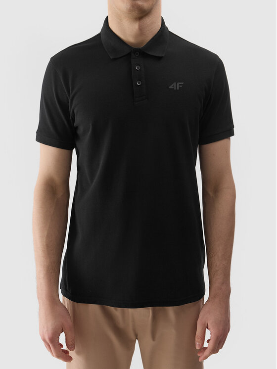 4F 4F Polo 4FWSS24TPTSM130-20S Czarny Regular Fit