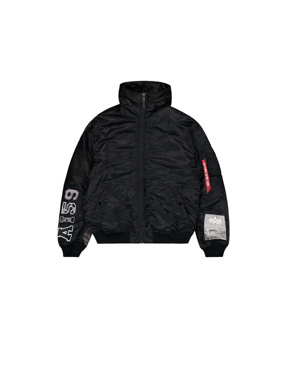 Alpha Industries Alpha Industries Kurtka bomber MA-1 Hooded Studio Winter Jacket Czarny Loose Fit