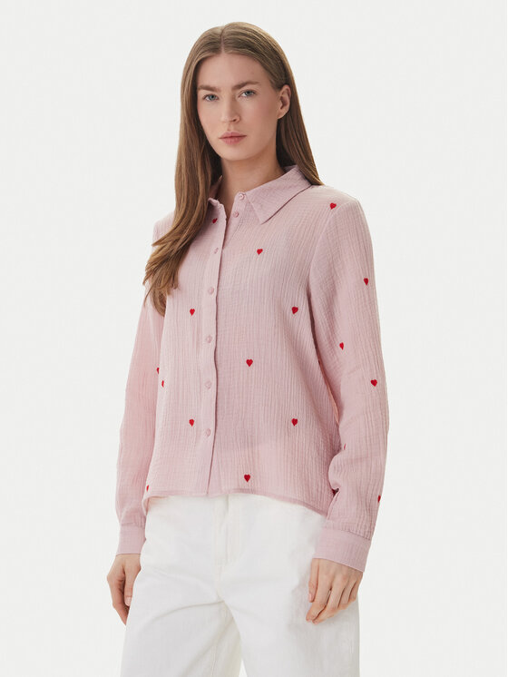 ONLY Cămașă Heart 15332482 Roz Regular Fit