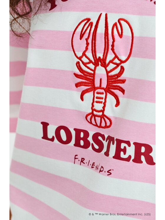 NAOKO NAOKO T-Shirt You're My Lobster Różowy Regular Fit