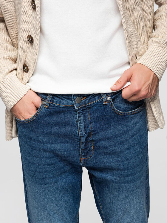 Ombre Ombre Jeansy OM-PADP-0253 Niebieski Regular Fit