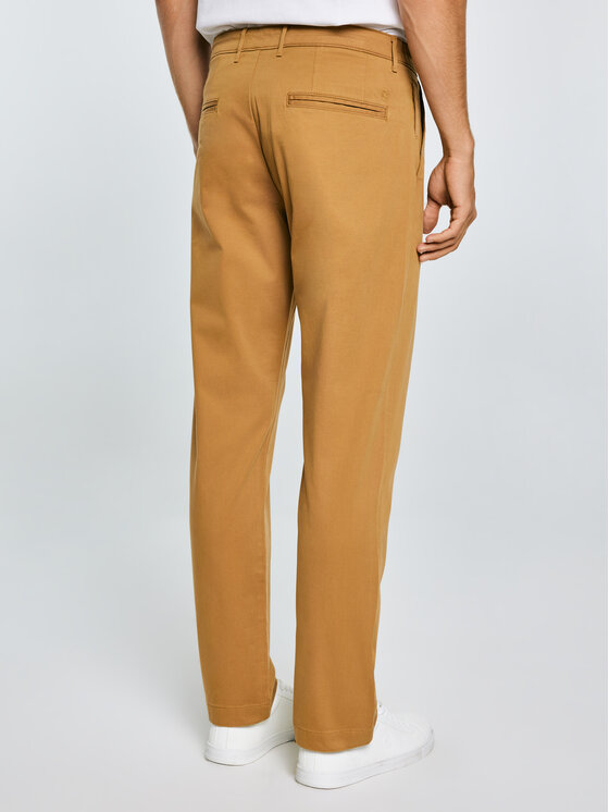 BIG STAR BIG STAR Chinosy TREVOR Brązowy Slim Fit