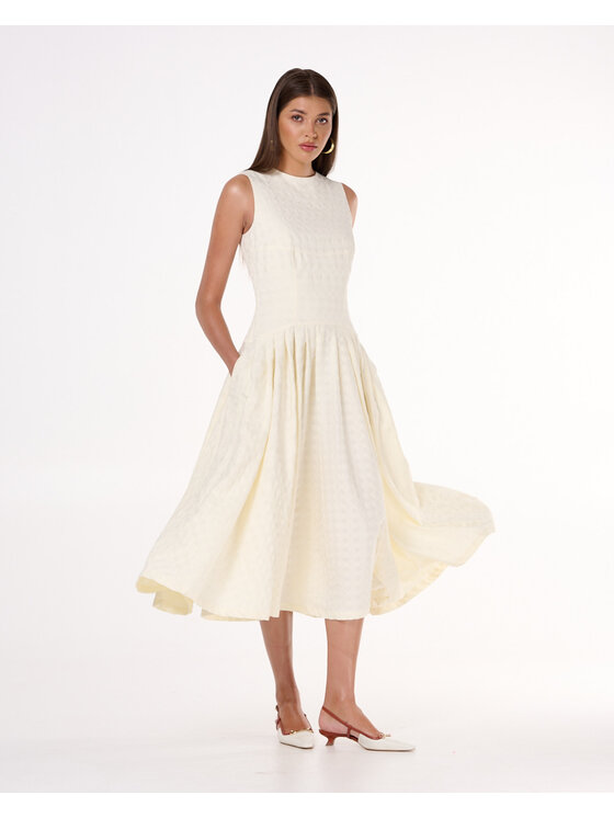 Castellani Castellani Sukienka codzienna Clementina Écru Regular Fit