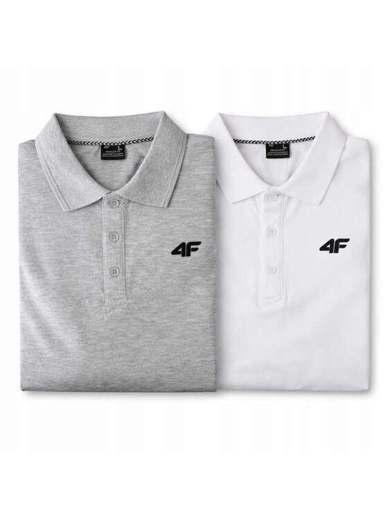 4F 4F Polo Z-0771-2-B Biały Regular Fit