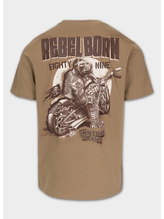 PITBULL PITBULL T-Shirt REBEL BORN Brązowy Regular Fit