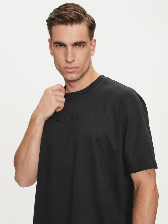 Guess Jeans Guess Jeans T-Shirt M4YI44 K8FQ4 Černá Regular Fit