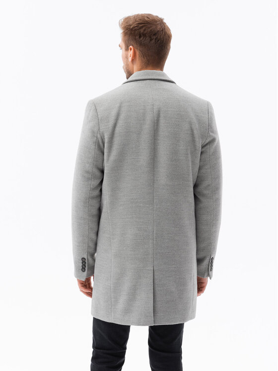 Ombre Ombre Płaszcz C432 Szary Regular Fit