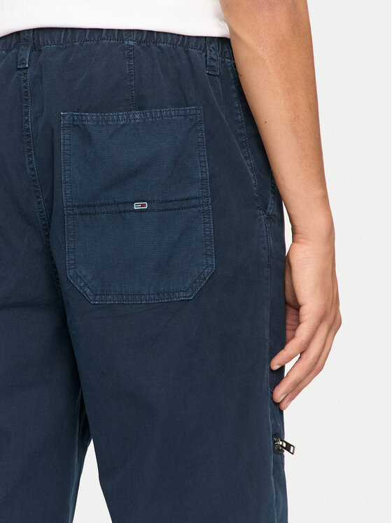 Tommy Jeans Tommy Jeans Medžiaginės kelnės Aiden DM0DM19497 Tamsiai mėlyna Tapered Fit