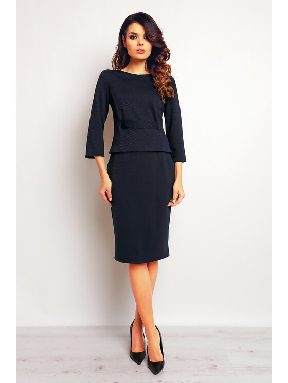 Infinite You Infinite You Bluzka M089 Granatowy Basic Fit