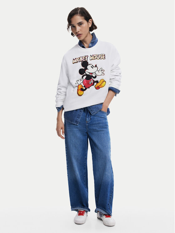 Desigual Desigual Felpa Avery Mickey 25SWSK45 Écru Regular Fit