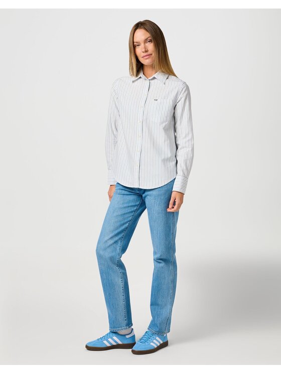 Wrangler Wrangler Koszula 1 PKT SHIRT Biały Regular Fit