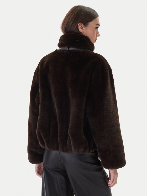 PINKO PINKO Кожено палто 106013 A1ZM Кафяв Regular Fit