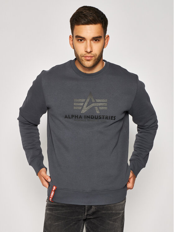 Alpha Industries Džemperis ar kapuci Basic 178302 Pelēks Regular Fit