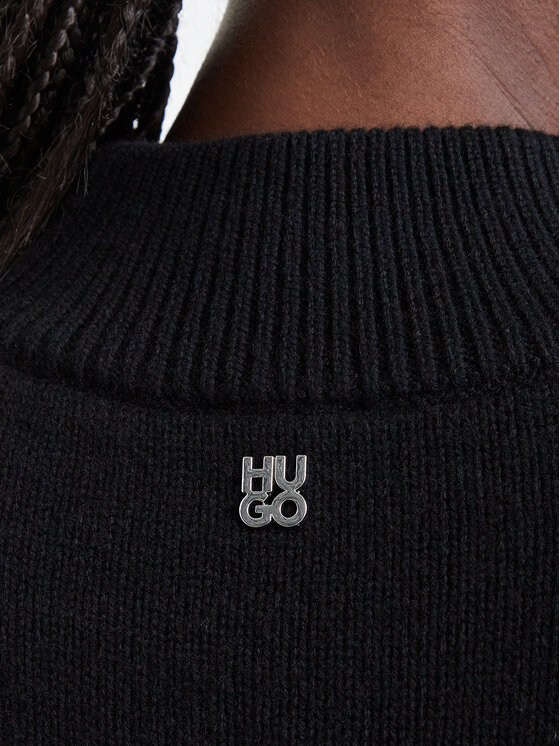 HUGO HUGO Плетена рокля Sorelleny 50571230 Черен Oversize