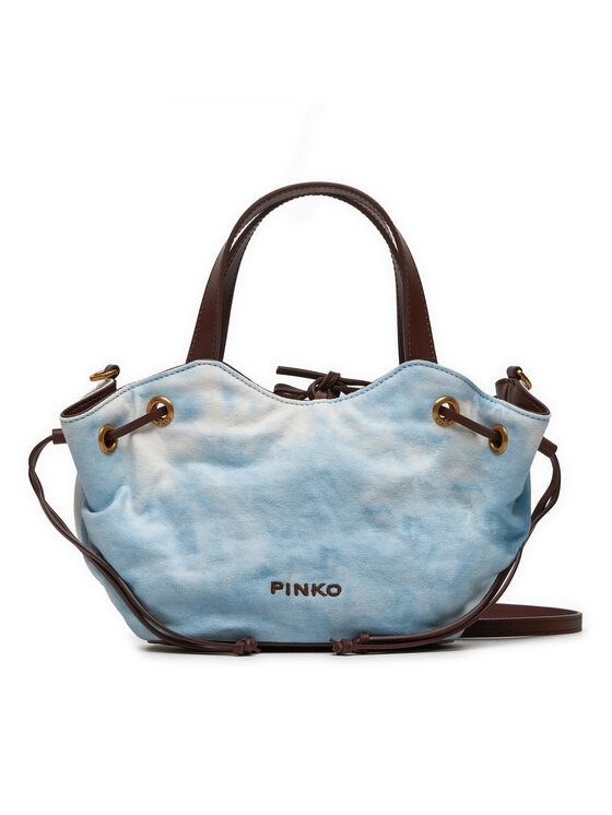 PINKO PINKO Kabelka Pagoda Small Shopper PE 24 PLTT 102910 A1MB Svetlo modrá