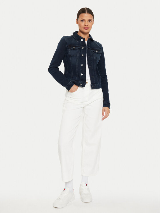 Tommy Jeans Tommy Jeans Jeans jakna Vivianne DW0DW18554 Mornarsko modra Slim Fit
